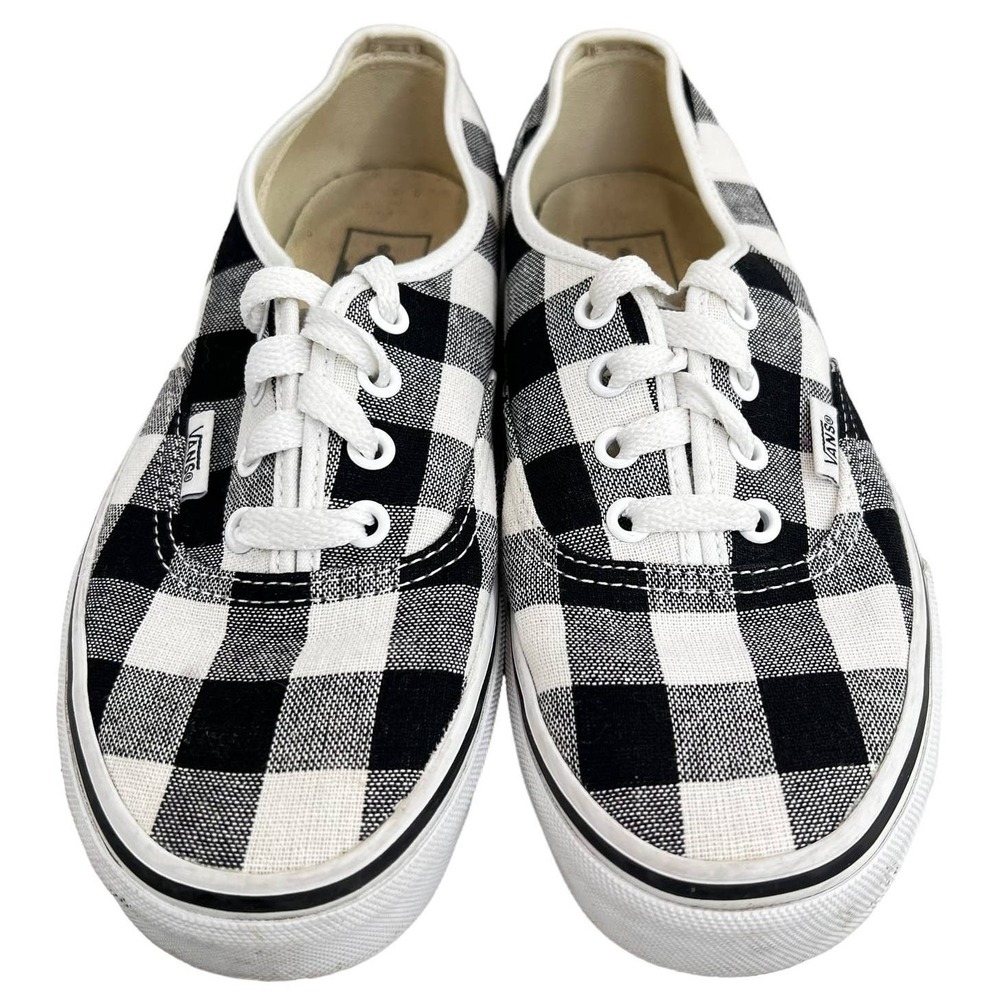 Vans Buffalo Check Sneakers Womens 6.5 Black White‎ Shoes Grunge Skater Hip Hop
